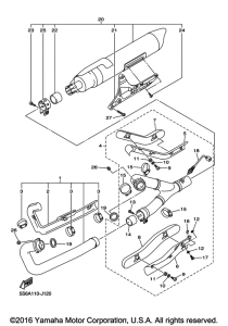 XVS1300BG Выхлопная система