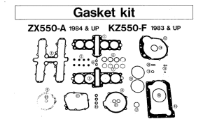 KZ1100 Gasket kit zx550-a 1984 & up kz550-f 1983 &amp...