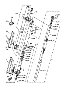 WR250F Вилка передней оси