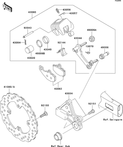 EX650 Задний тормоз