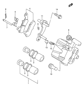 DR650 Задний суппорт