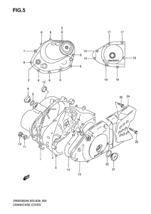 DR200 Crankcase cover ass`y  (v