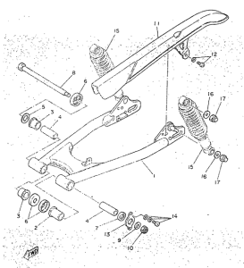SR250 Brazo trasero . suspension