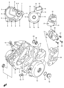 DR650 Crankcase cover ass`y  (v