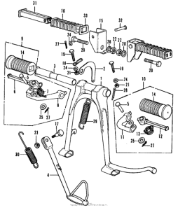 CB350 Main stand + step