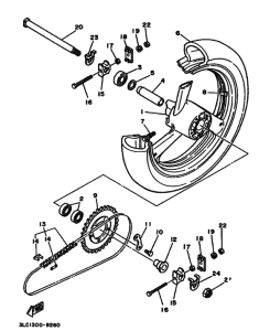 TZ250 Rear wheel complete assy