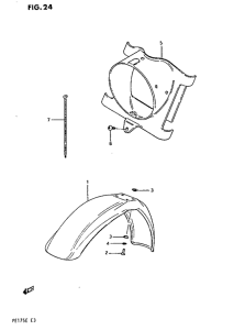 PE175 Front fender -headlamp housing