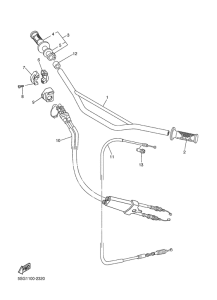 YZ250F Steering handle. cable