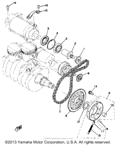 XS500E Starting motor unit