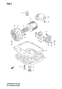 GS500 Масляный насос и фильтр
