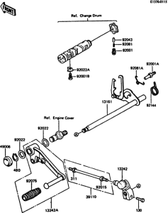 ZX550 Механизм переключения передач