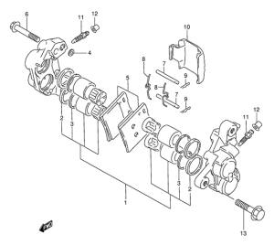 GSX750 Передний суппорт тормозной