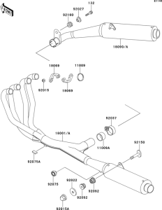ZX1100 Глушитель