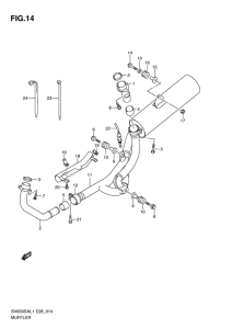 SV650 (ABS) Muffler comp