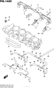 GSX-R600 Throttle Body Hose / joint (Gsx-R600L5 E33)