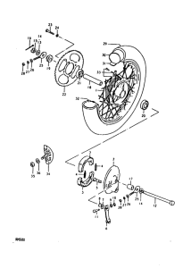 RM50 Rear wheel complete assy