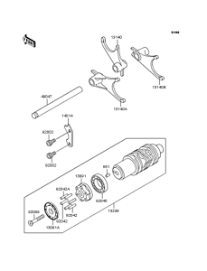 ZX900 Gear change drum / shift fork