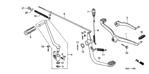 H100 Change pedal / brake pedal /  kick starter arm