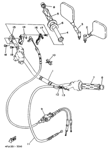 TDR125 Steering handle. cable