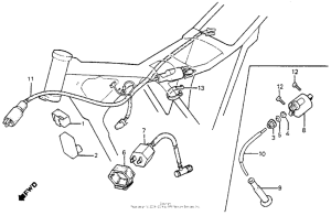 XR350R Wire harness + c.d.i. unit + ignition coil 83-84