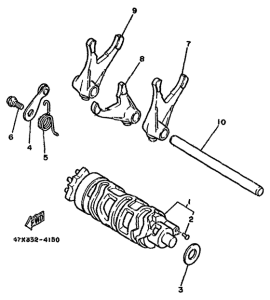 RD500LC Shift cam. fork