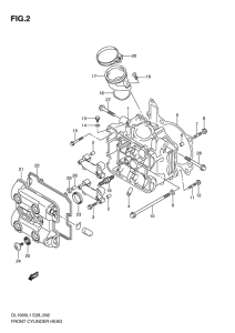 DL1000 Передняя головка цилиндров