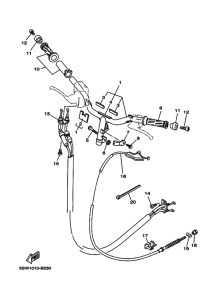 CV50ZR ｽﾃｱﾘﾝｸﾞﾊﾝﾄﾞﾙ & ｹｰﾌﾞﾙ