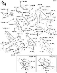 ZX400 Cowling lowers(zx400-l4)