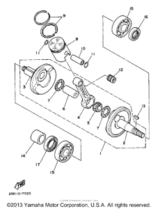 YSR50U Коленчатый вал и Поршень