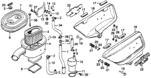 GL1000 Air cleaner + side cover