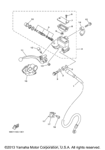 YZ250FP Главный тормозной цилиндр