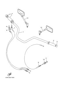 XVS650 Steering handle. cable