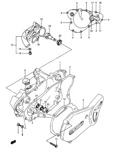 RM80 Crankcase cover-water pump