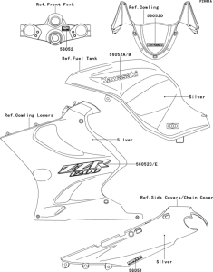 ZX1200 Decals(silver)(zr1200-c1h)