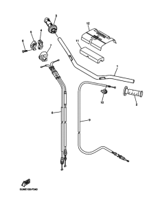 WR250F Steering handle & cable