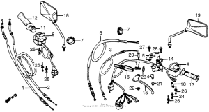 CB1000 Control levers + switches + cables