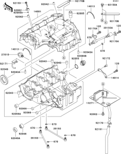 ZX600 Картер двигателя
