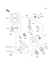 KX100 Crankshaft / piston