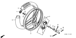 PK50 Rear wheel complete assy