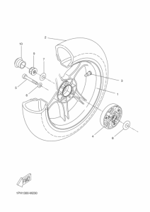 NS50 Rear wheel complete assy