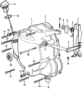 CB350 Right crankcase cover + clutch lever