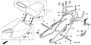 CBF600 (Naked) Seat / seat cowl