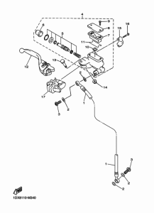WR250F Главный тормозной цилиндр
