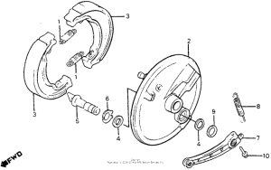 CR125R Front brake panel 83