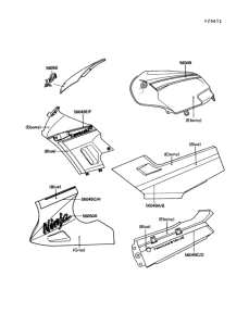 EX250 Decals(ebony / gray)(ex250-f4)