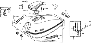 CM185 Fuel tank + fuel valve