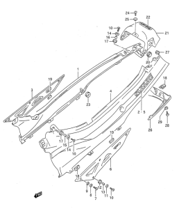 GSX750 Обтекатель задний