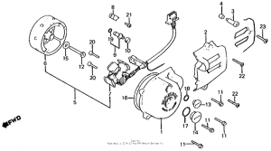  Left crankcase cover + alternator