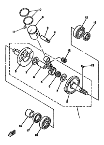 YZ50H Коленчатый вал и поршни