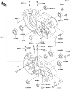 KX500 Картер двигателя